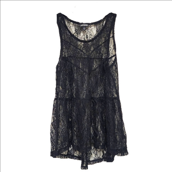 EUC Black Lace Express Blouse - Picture 1 of 3